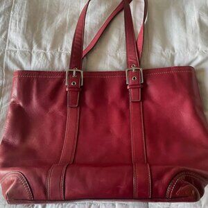 Coach Burgundy Red Leather Hampton Tote